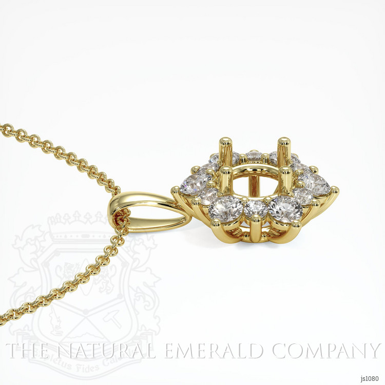 18K Yellow Gold Halo Pendant Setting
