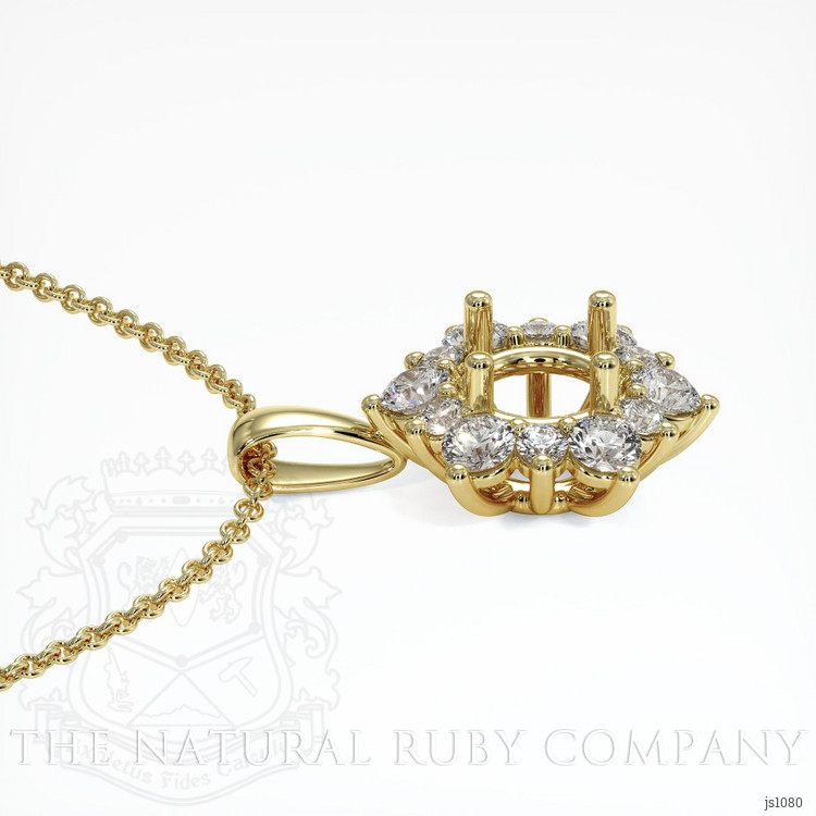 18K Yellow Gold Halo Pendant Setting