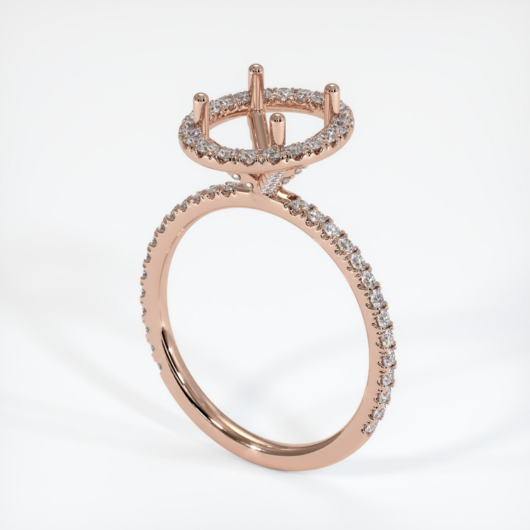 14K Rose Gold Pave Ring Setting