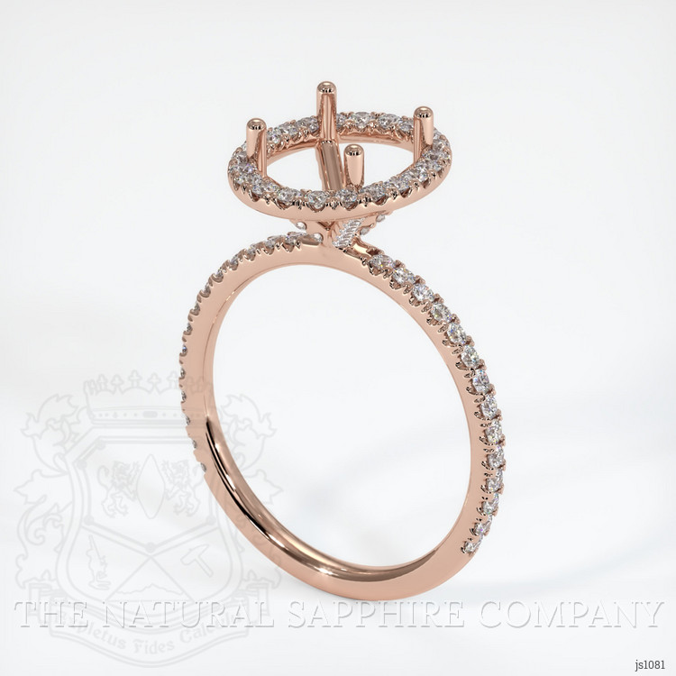 14K Rose Gold Pave Ring Setting