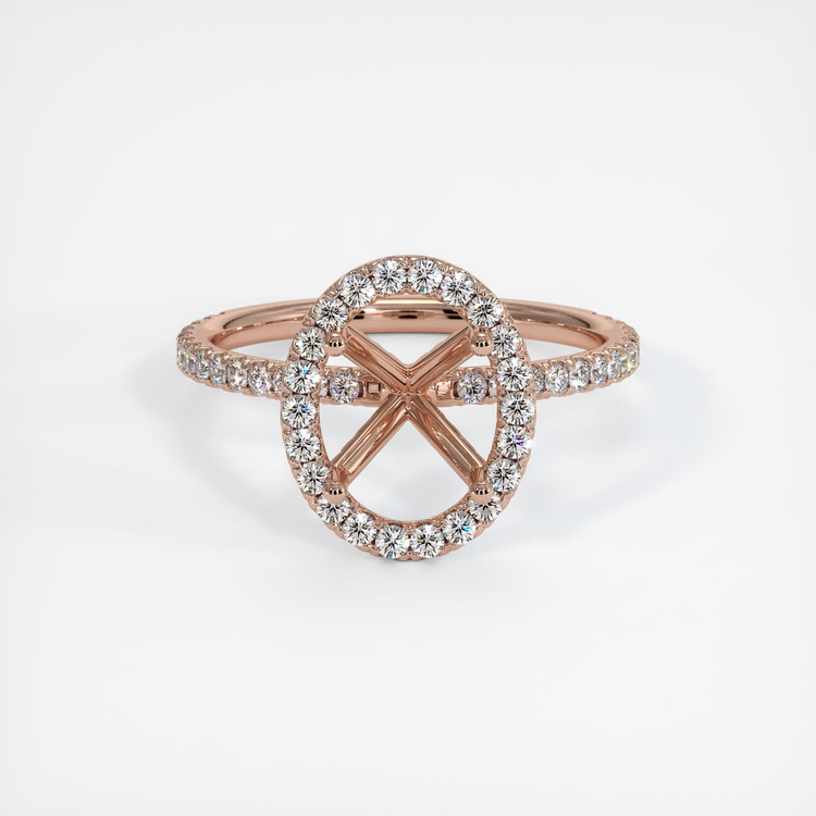 14K Rose Gold Pave Ring Setting