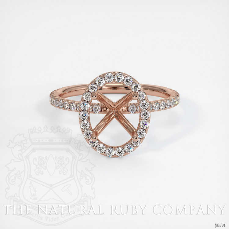 14K Rose Gold Pave Ring Setting