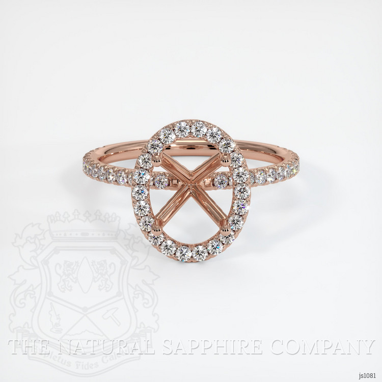 14K Rose Gold Pave Ring Setting