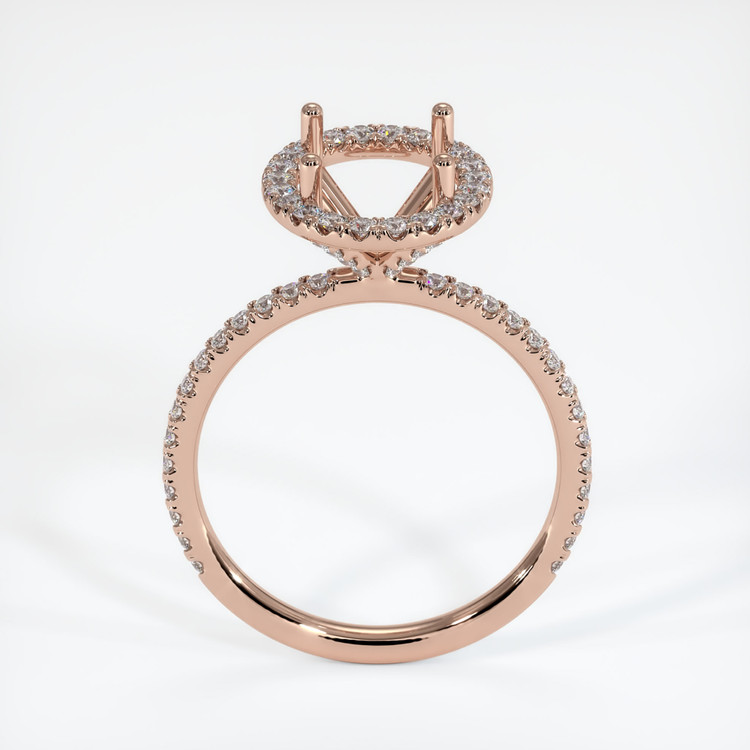 14K Rose Gold Pave Ring Setting