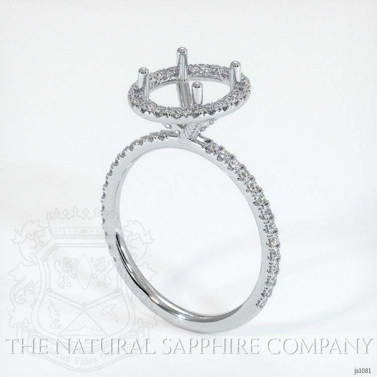 14K White Gold Pave Ring Setting