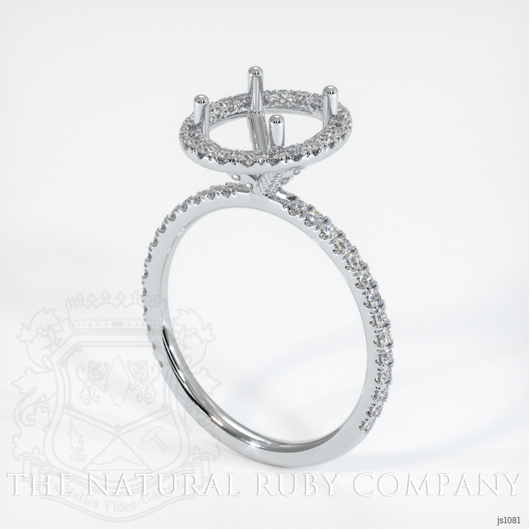 14K White Gold Pave Ring Setting
