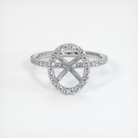 14K White Gold Pave Ring Setting Image