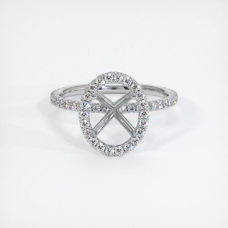 14K White Gold Pave Ring Setting