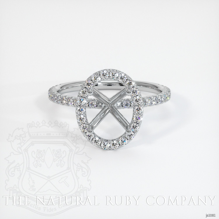 14K White Gold Pave Ring Setting