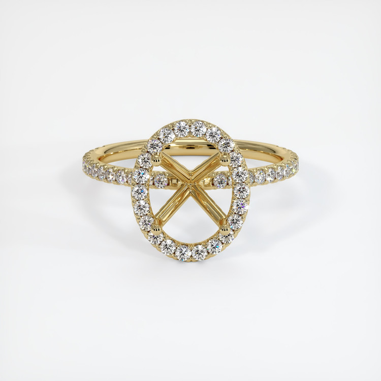 14K Yellow Gold Pave Ring Setting