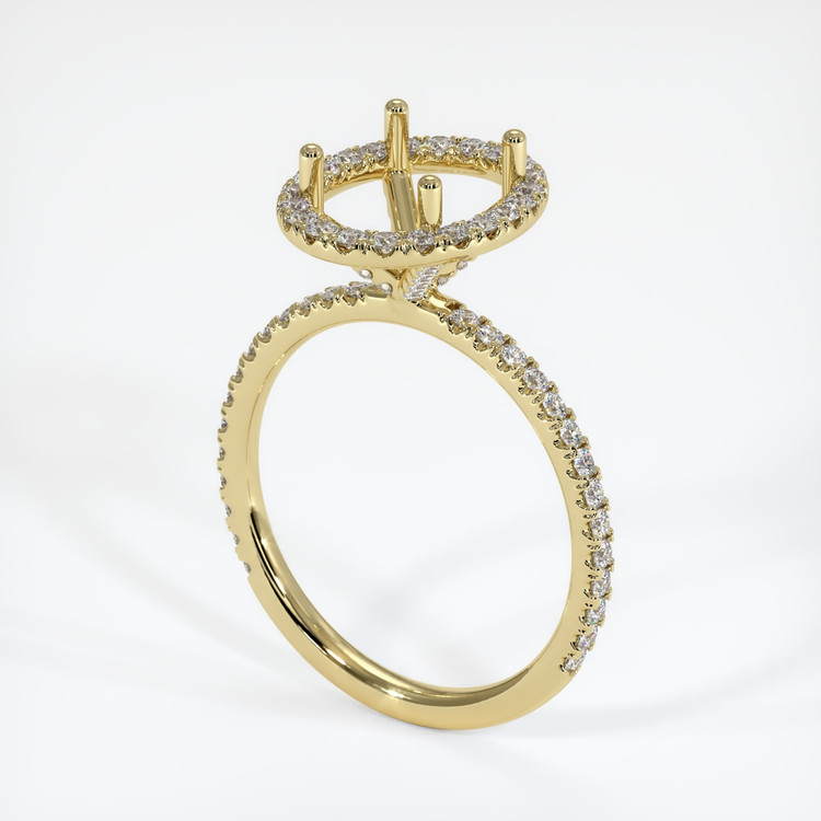 18K Yellow Gold Pave Ring Setting