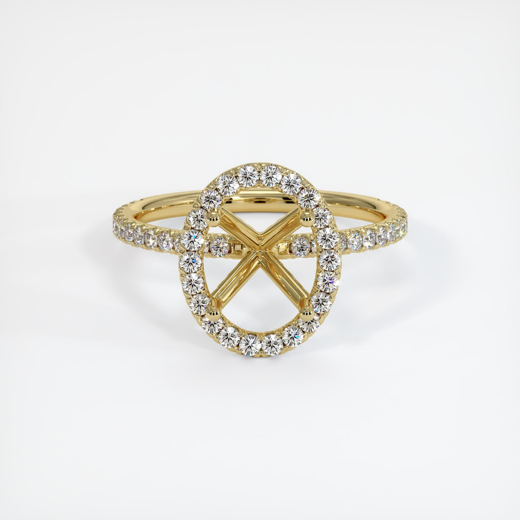 18K Yellow Gold Pave Ring Setting