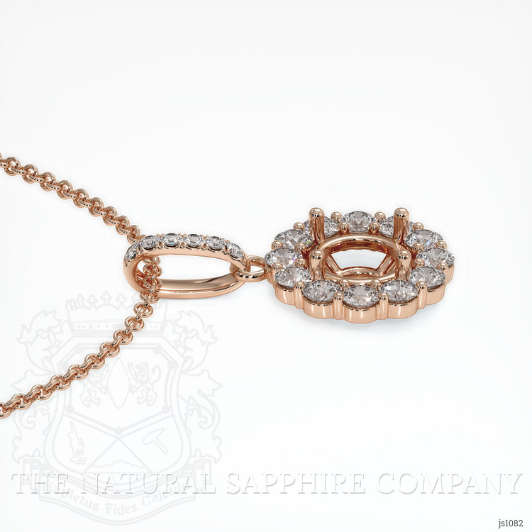 14K Rose Gold Halo Pendant Setting