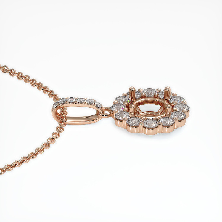 14K Rose Gold Halo Pendant Setting