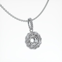 10K White Gold Halo Pendant Setting Image
