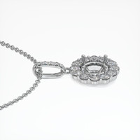 10K White Gold Halo Pendant Setting Image