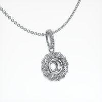 14K White Gold Halo Pendant Setting Image
