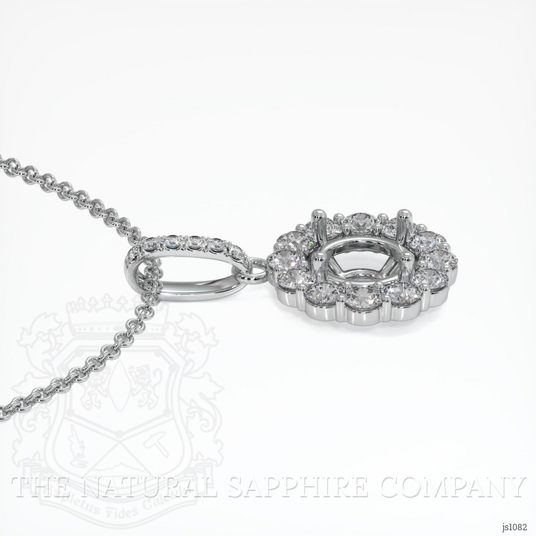 14K White Gold Halo Pendant Setting