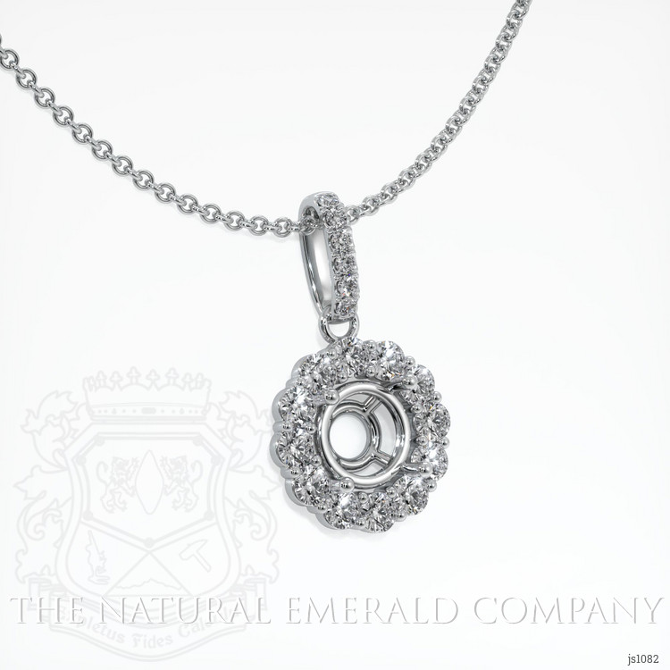 18K White Gold Halo Pendant Setting