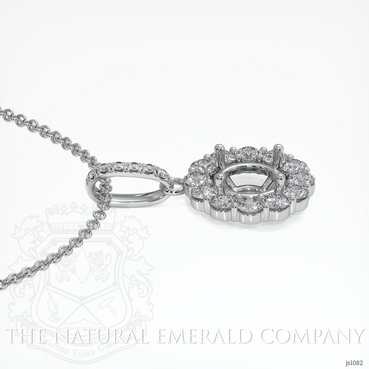 18K White Gold Halo Pendant Setting