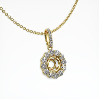 10K Yellow Gold Halo Pendant Setting Image