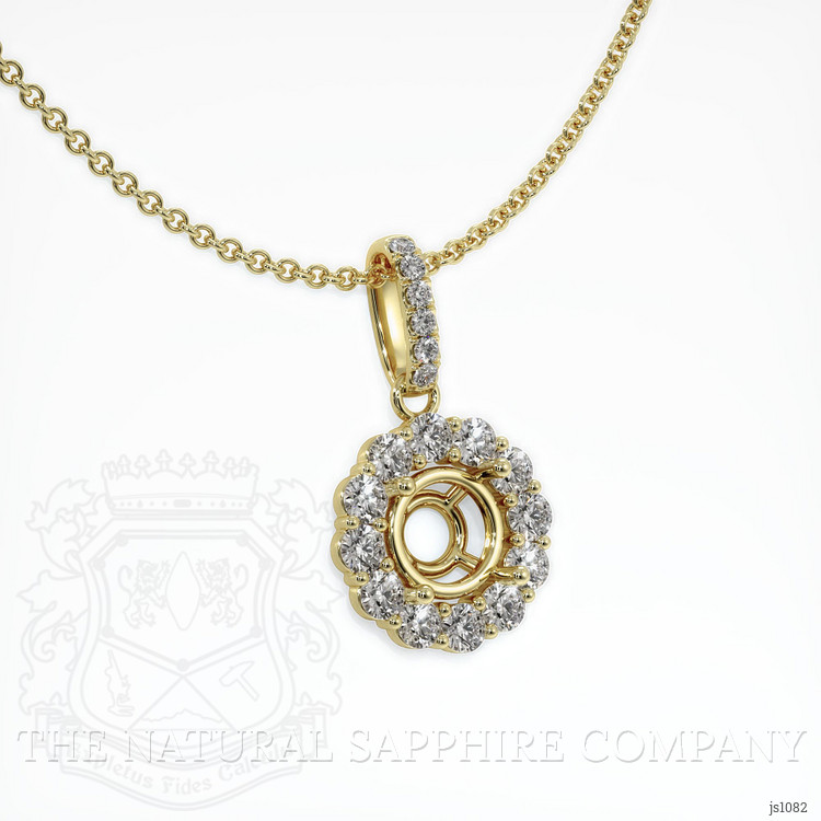 10K Yellow Gold Halo Pendant Setting