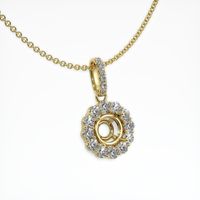 14K Yellow Gold Halo Pendant Setting Image