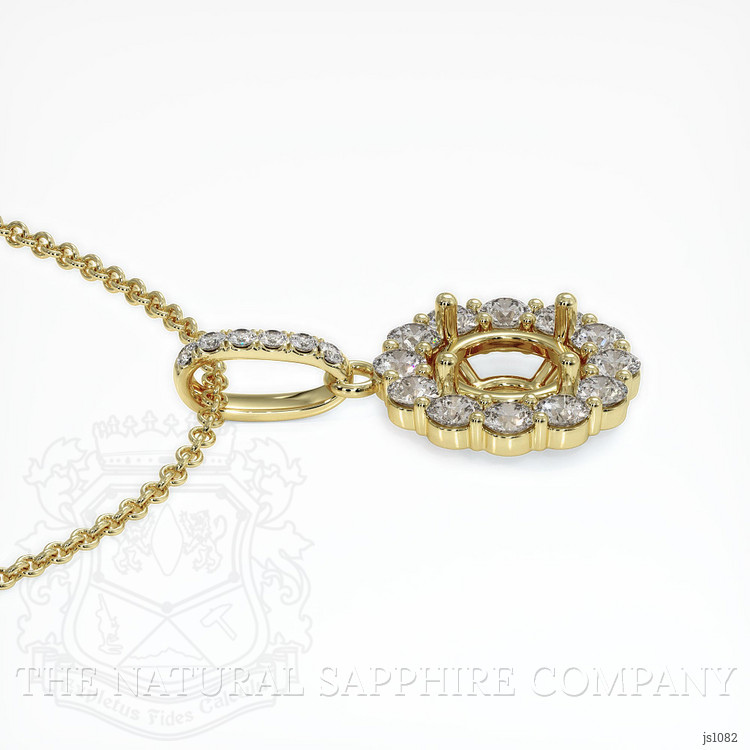 14K Yellow Gold Halo Pendant Setting