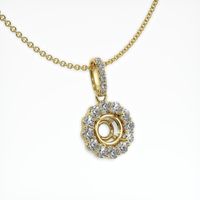 18K Yellow Gold Halo Pendant Setting Image