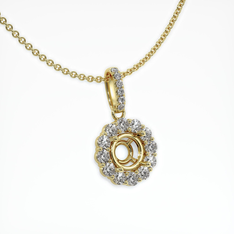 18K Yellow Gold Halo Pendant Setting