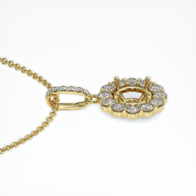 18K Yellow Gold Halo Pendant Setting
