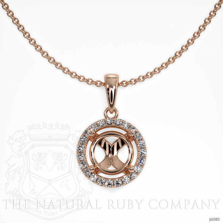 14K Rose Gold Pave Pendant Setting