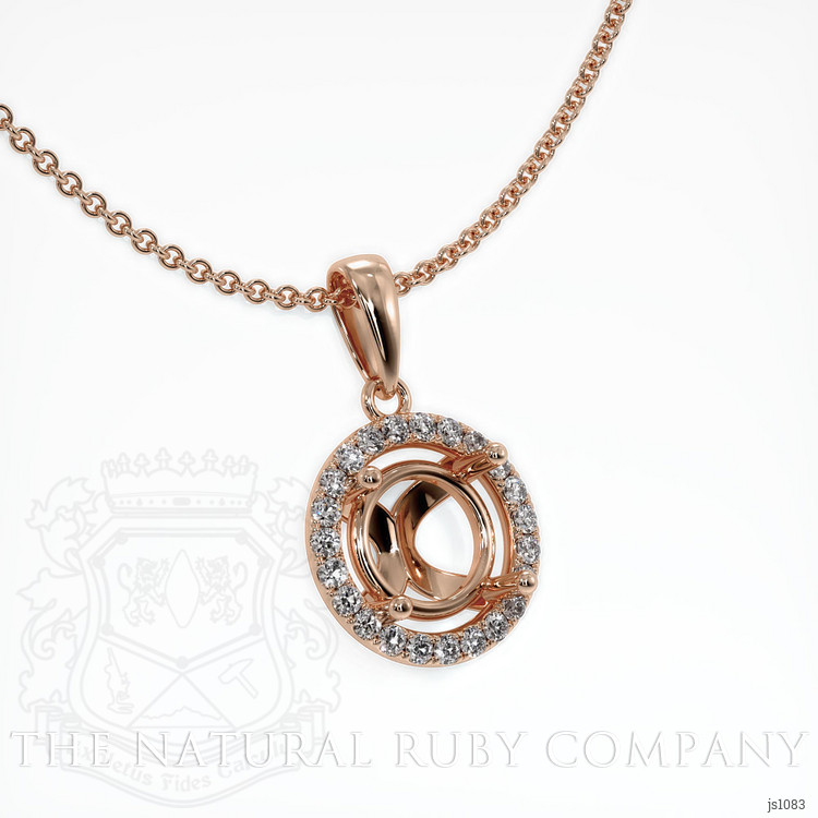 14K Rose Gold Pave Pendant Setting