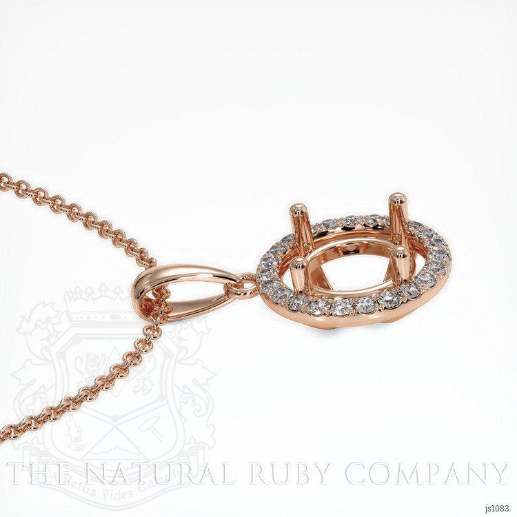 14K Rose Gold Pave Pendant Setting