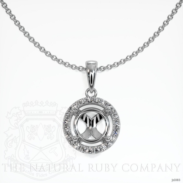 14K White Gold Pave Pendant Setting