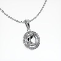 14K White Gold Pave Pendant Setting Image