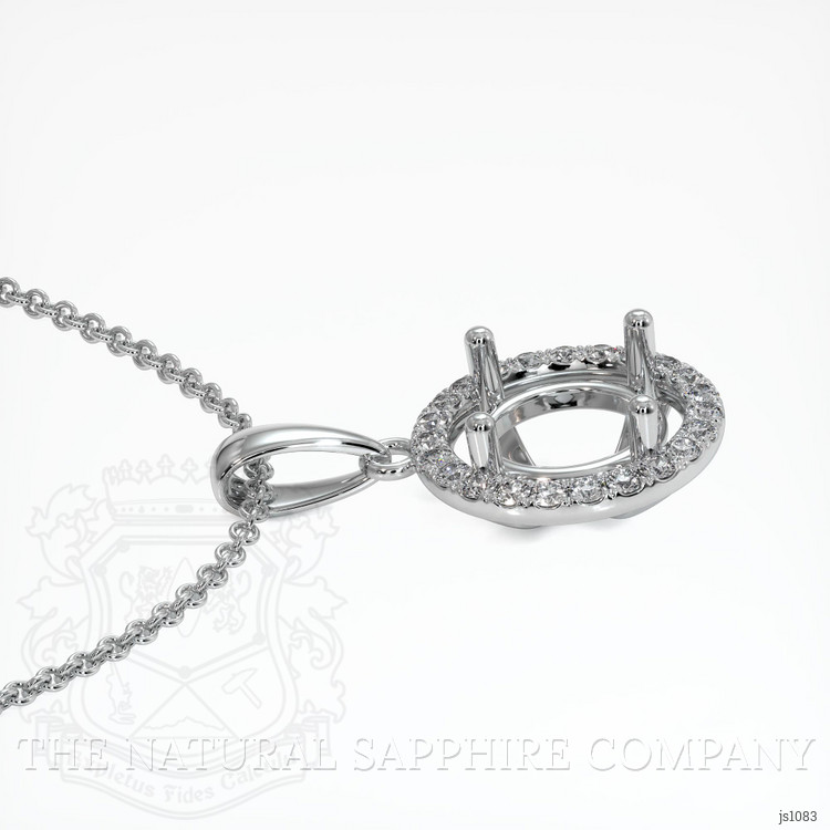 14K White Gold Pave Pendant Setting