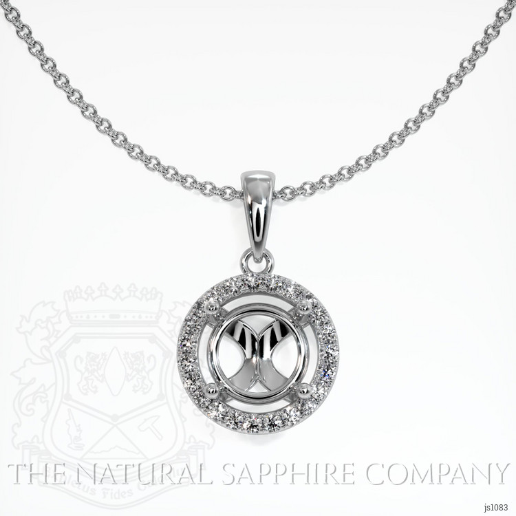 18K White Gold Pave Pendant Setting