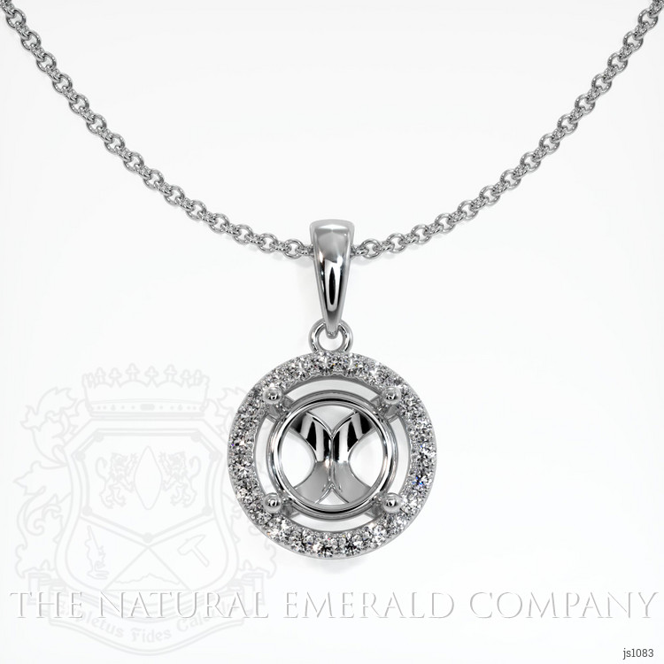 18K White Gold Pave Pendant Setting