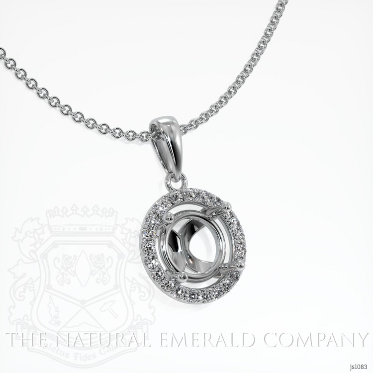 18K White Gold Pave Pendant Setting