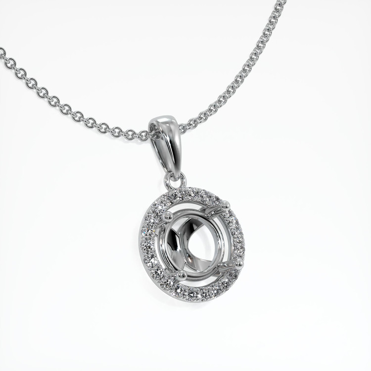 18K White Gold Pave Pendant Setting