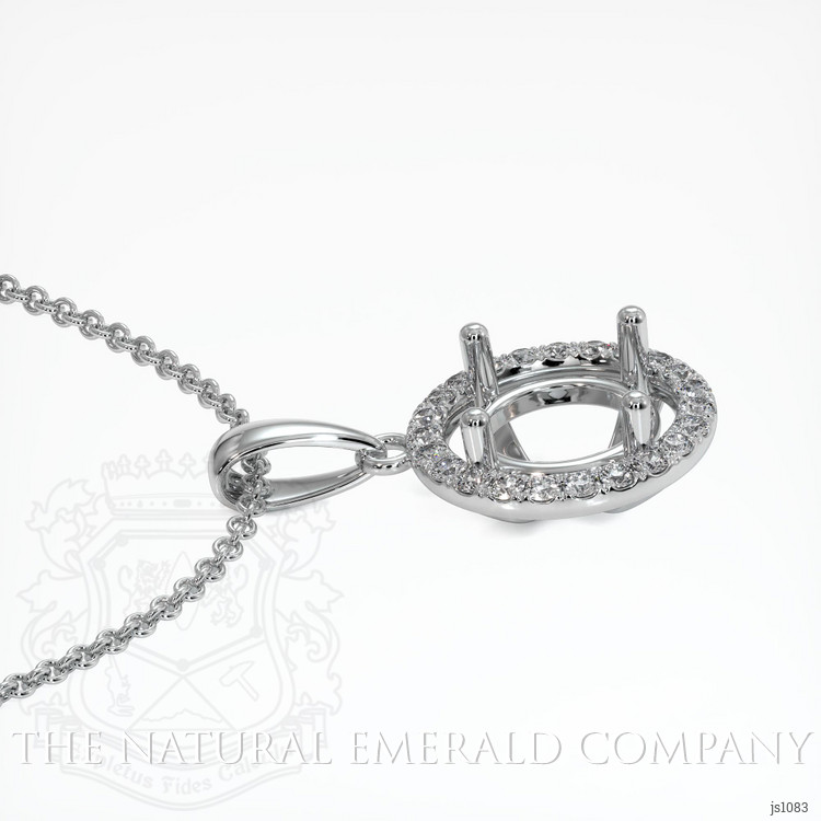 18K White Gold Pave Pendant Setting