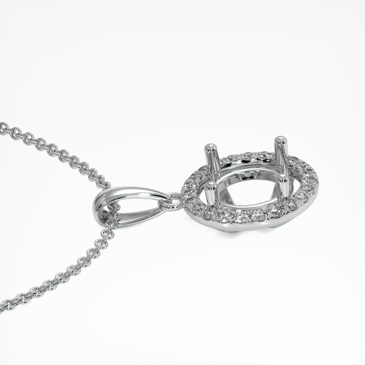 18K White Gold Pave Pendant Setting