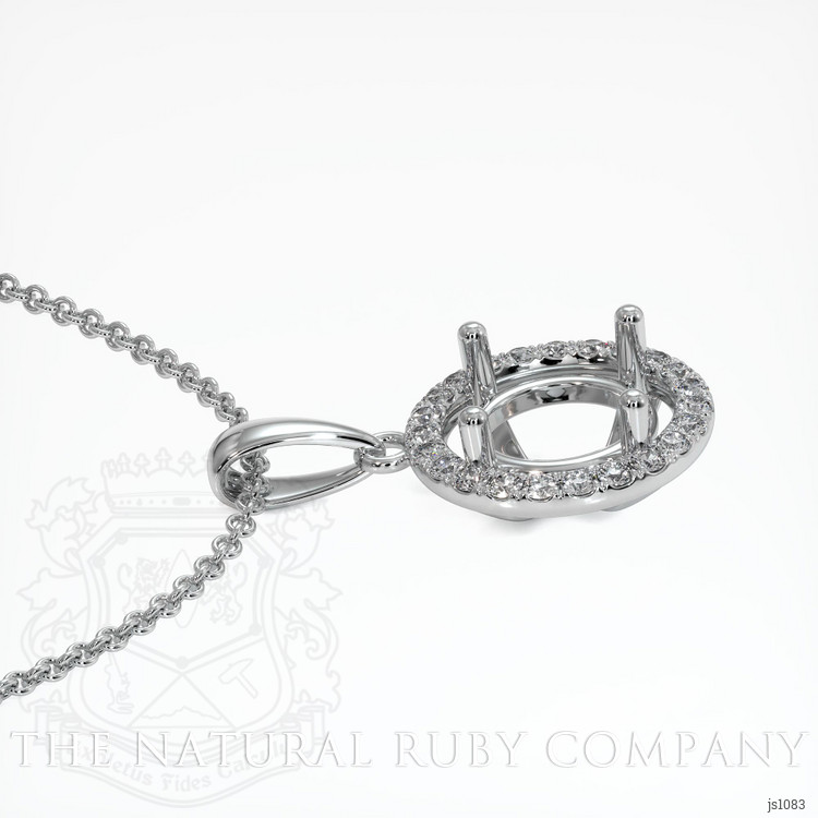 18K White Gold Pave Pendant Setting