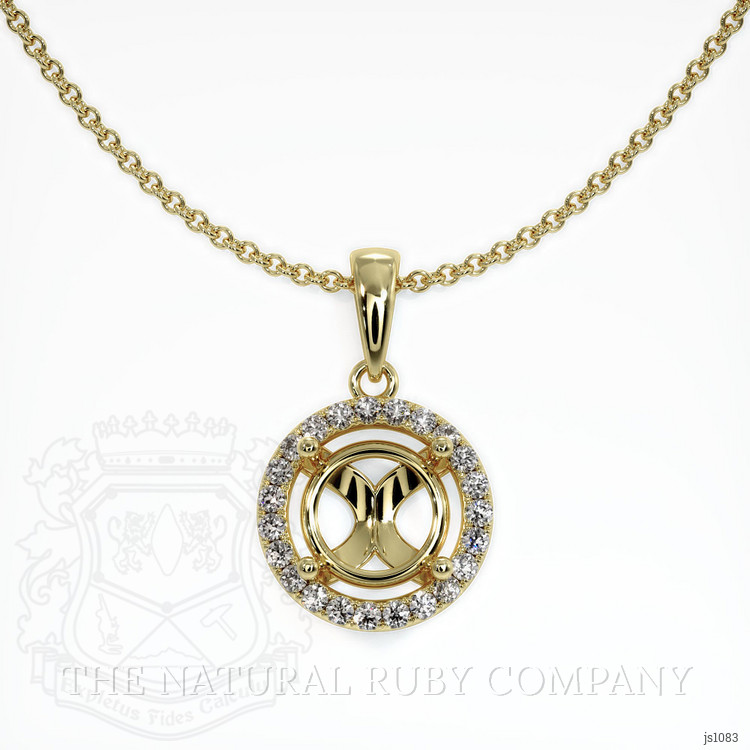 10K Yellow Gold Pave Pendant Setting