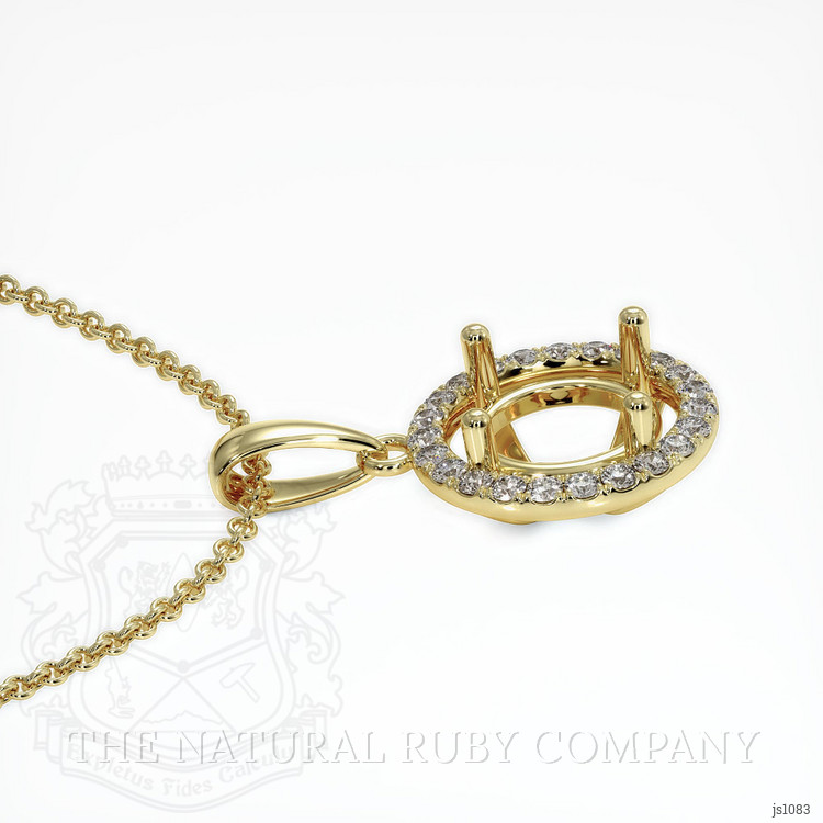 10K Yellow Gold Pave Pendant Setting