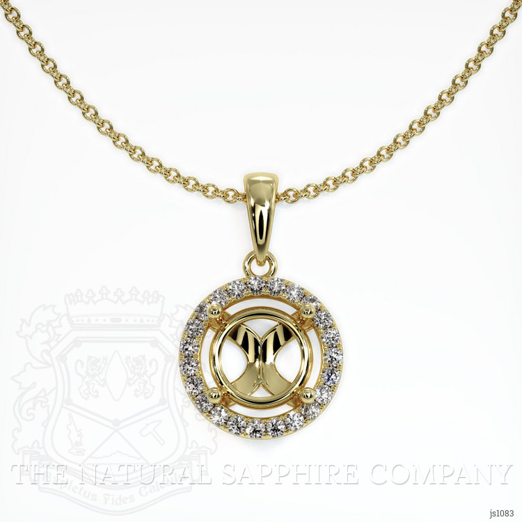 14K Yellow Gold Pave Pendant Setting