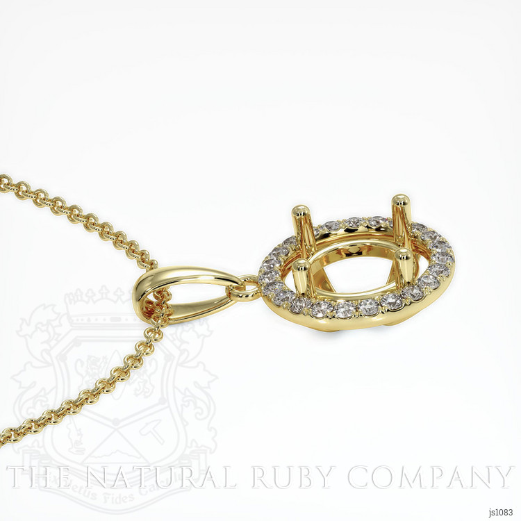 14K Yellow Gold Pave Pendant Setting