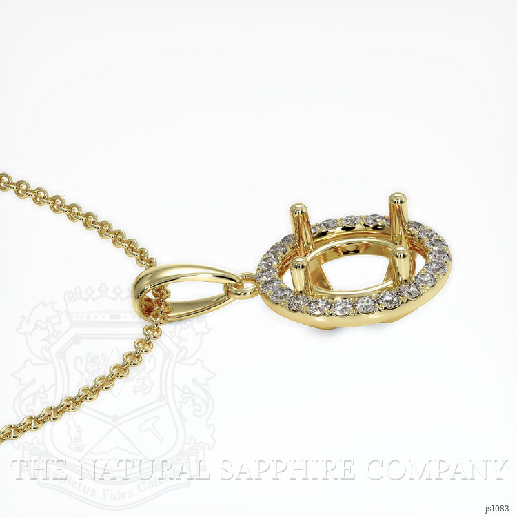 14K Yellow Gold Pave Pendant Setting