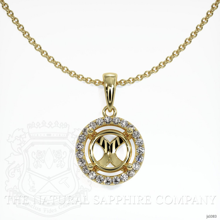 18K Yellow Gold Pave Pendant Setting